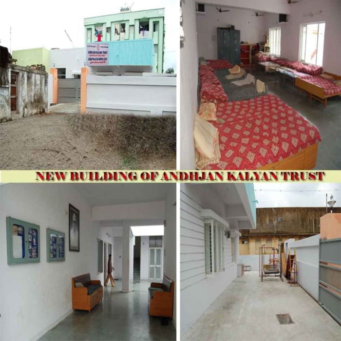 Andhjan Kalyan Trust building and students